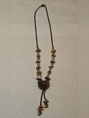 Avon Vintage Tiger's Eye Flower Medallion Bohemian